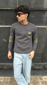 mens imported gray flees sweatshirt
